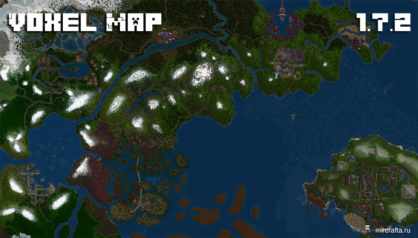 Мод VoxelMap для Майнкрафт 1.7.2 - мини карта